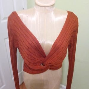 Verte| M/L Cable Knit Cropped Cardigan